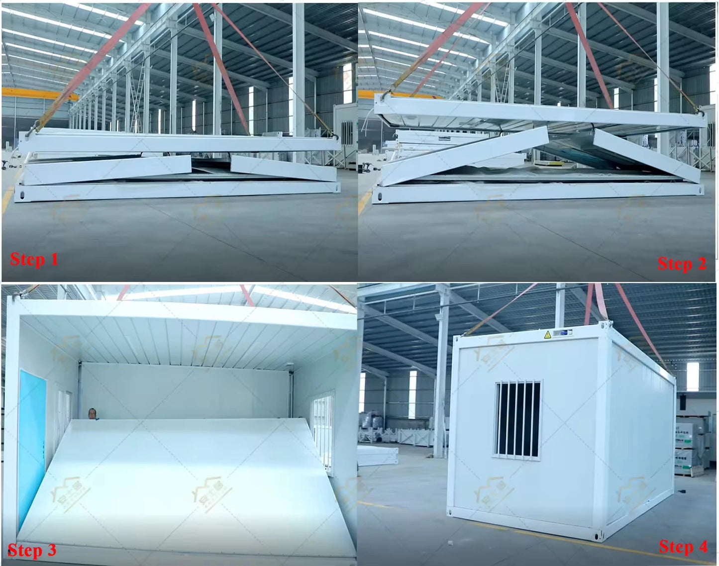 Double-wing Folding Box Movable Room Modular Prefabricated Portable Foldable Homes 20ft Office Folding Container House