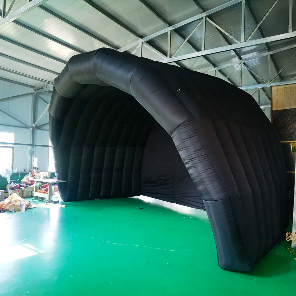 Black and white inflatable stage cover tent Inflatable advertising tent outdoor blow up events tents with blower