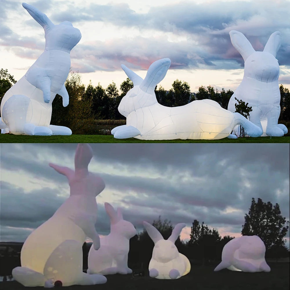 LED giant inflatable rabbit/inflatable bunny for outdoor decoration/Led inflatable rabbit for advertising