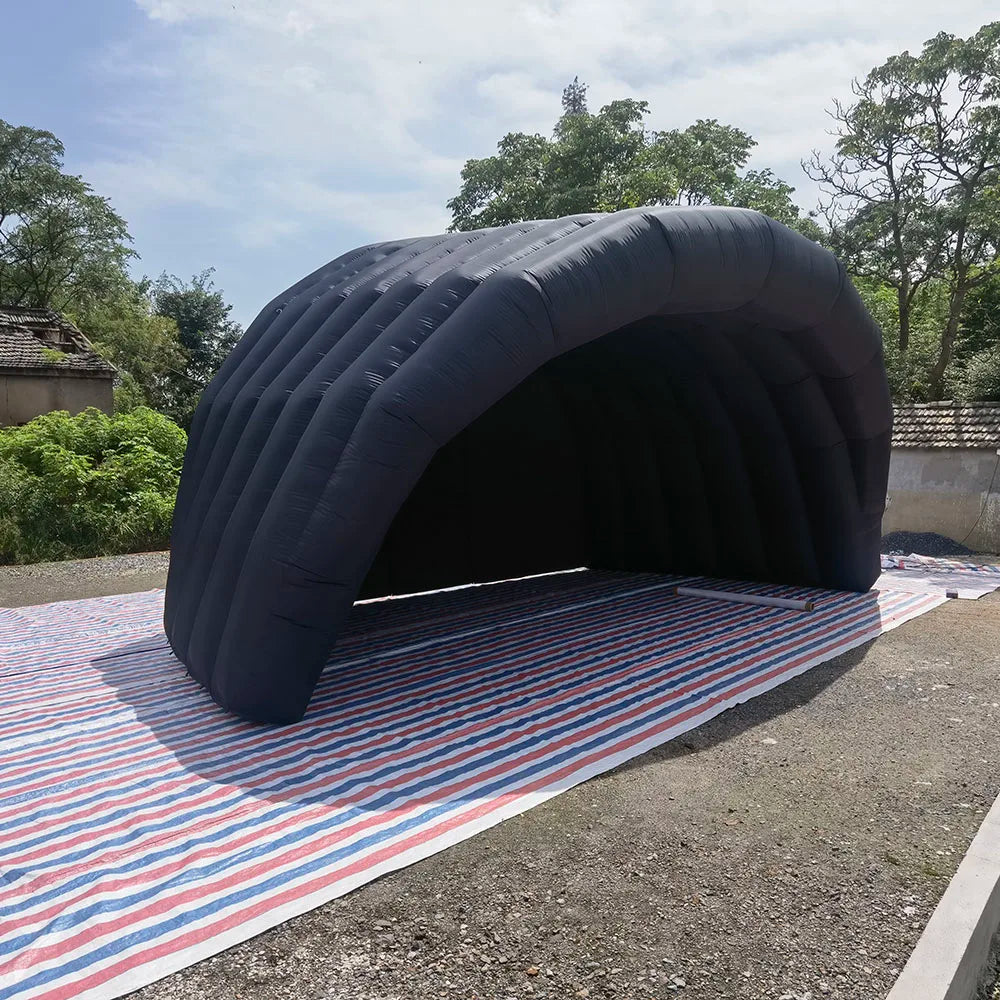 Black and white inflatable stage cover tent Inflatable advertising tent outdoor blow up events tents with blower