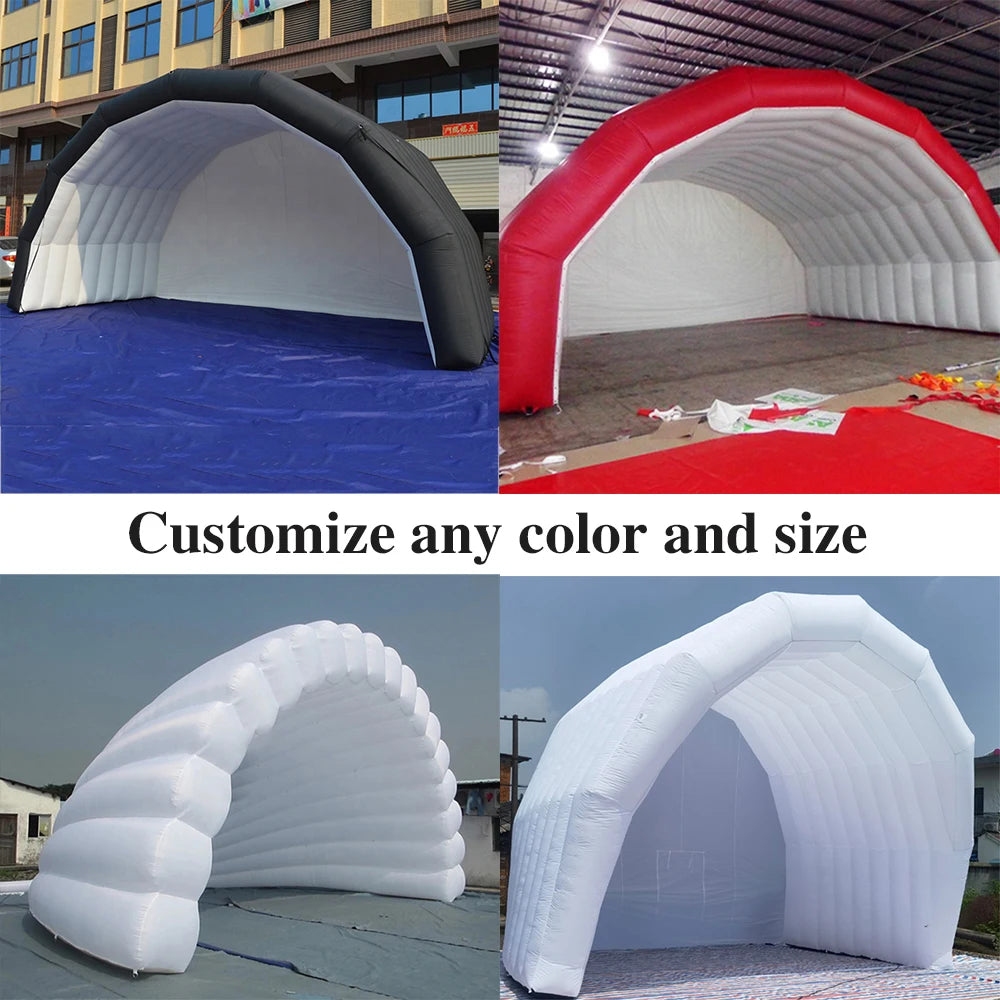 Black and white inflatable stage cover tent Inflatable advertising tent outdoor blow up events tents with blower