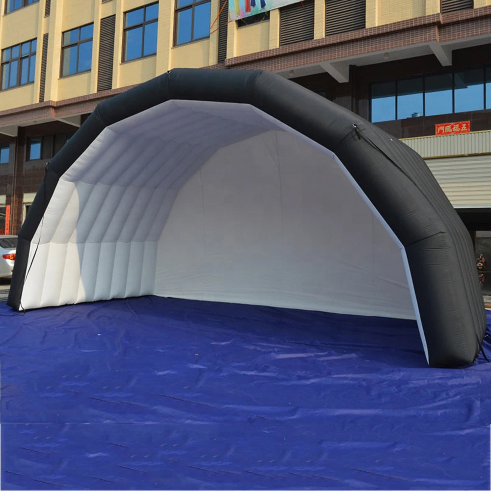 Black and white inflatable stage cover tent Inflatable advertising tent outdoor blow up events tents with blower