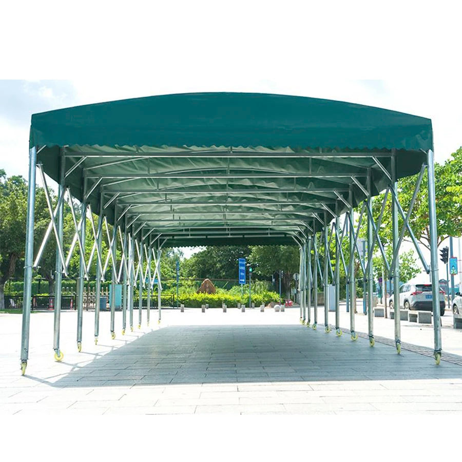 Movable Push-pull Event Sliding Sunshade Canopy, Outdoor Large Warehouse Storage Shelter Tent