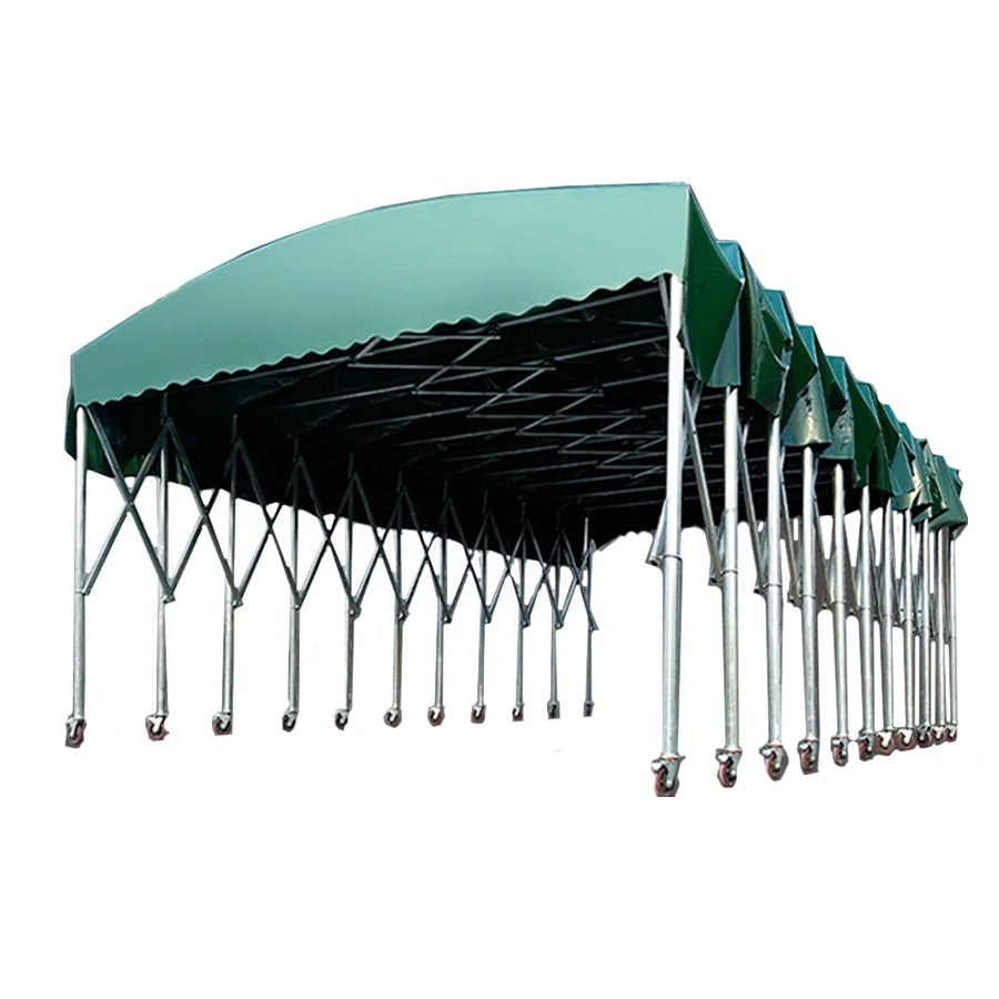 Movable Push-pull Event Sliding Sunshade Canopy, Outdoor Large Warehouse Storage Shelter Tent