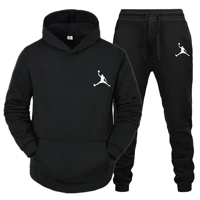 Tracksuit Sets Men's Casual Fleece Warm Hoodies Pants 2PCS Mens Long Sleeve Sport Suit Male Pullover Hoodies Sports Clothing