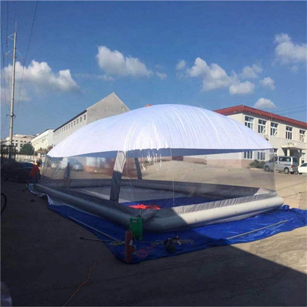 pvc transparent  inflatable pool cover customized design size color  outdoor inflatable pool dome tent manufacturer