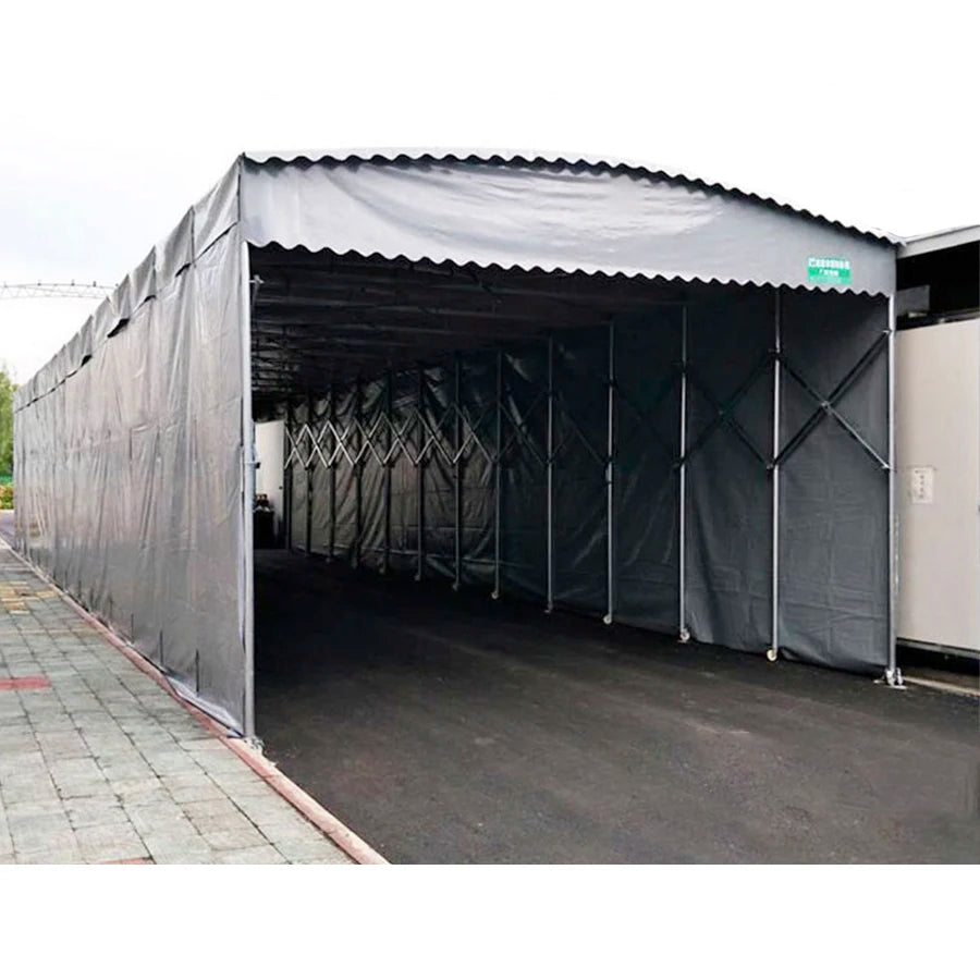 Movable Push-pull Event Sliding Sunshade Canopy, Outdoor Large Warehouse Storage Shelter Tent