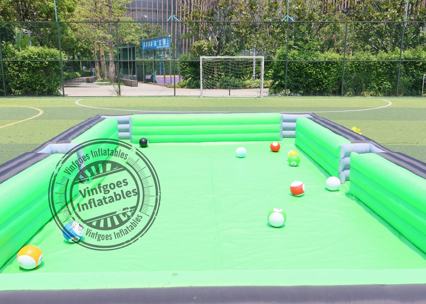 Snooker Inflatable Soccer Pool Table Football Pool Pitch Billiards Inflatable Football Billiard Game with PVC mat 16 Balls