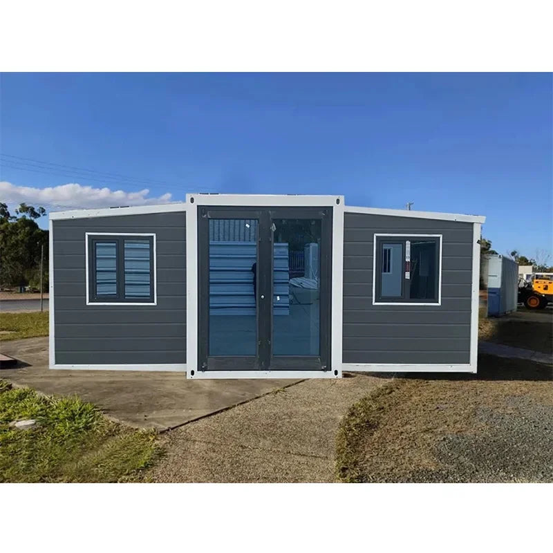 New Design Flat Woodgrain 40 Ft 20 Ft Modern Prefab Expandable Container House Living Mobile Prefabricated Villa Home 3 Bedroom