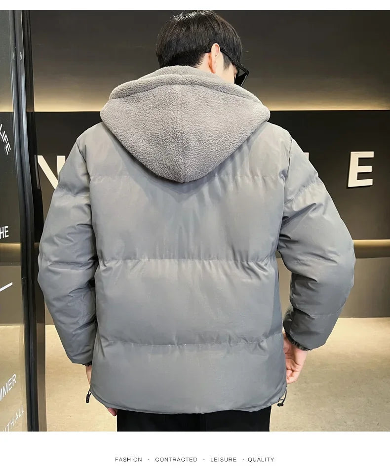 Fashion Men's Winter Hooded Jacket Puffer Parka Clothing 2024 New Fleece Lined Parka Outdoor Warm Snow Men's Long Padding Coat